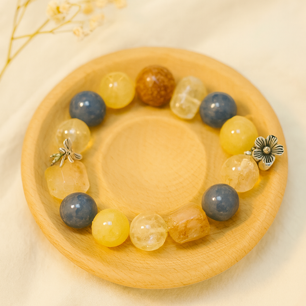 Handmade Natural Gemstone Bracelet – Genuine Citrine & Natural Stone Jewelry for Women