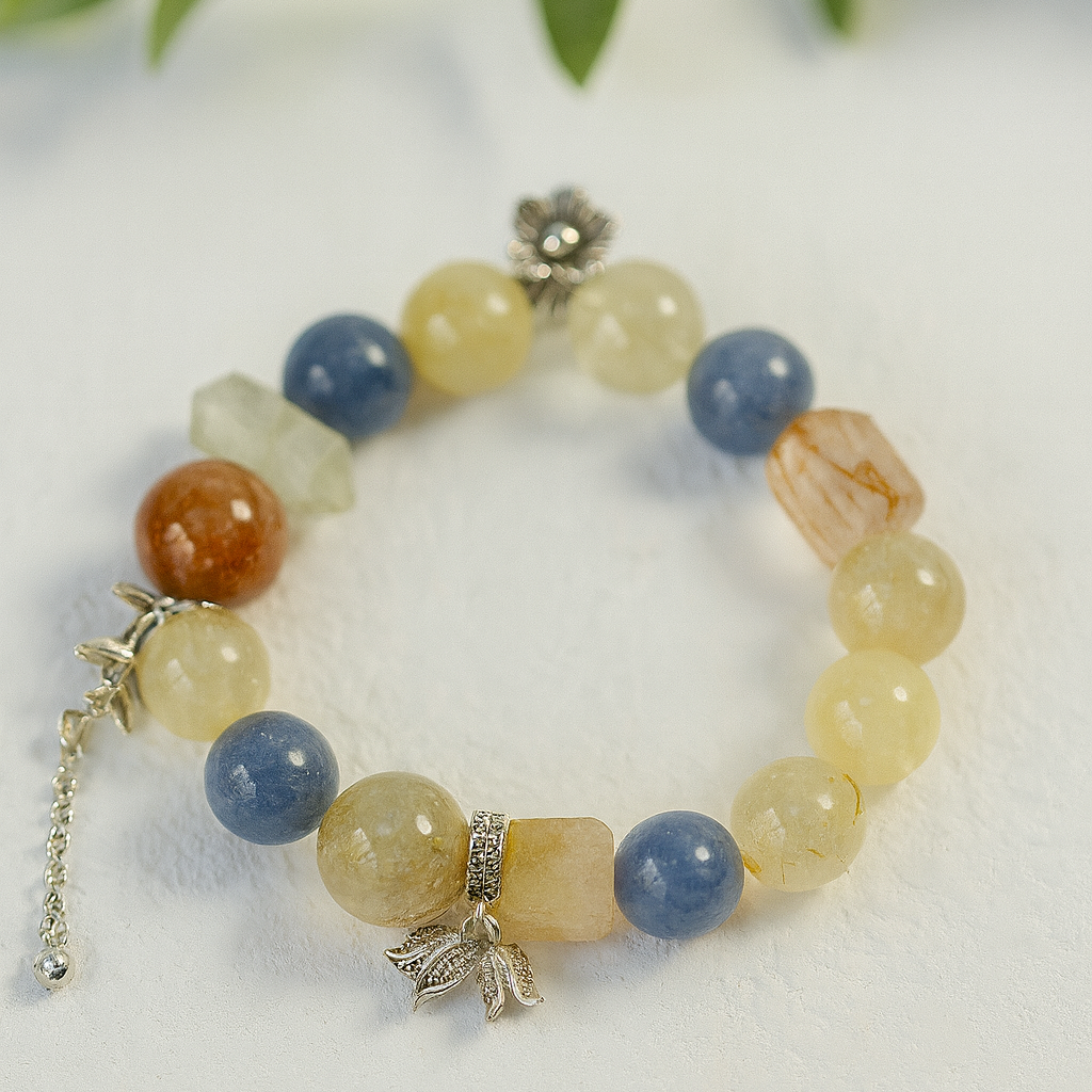 Handmade Natural Gemstone Bracelet – Genuine Citrine & Natural Stone Jewelry for Women