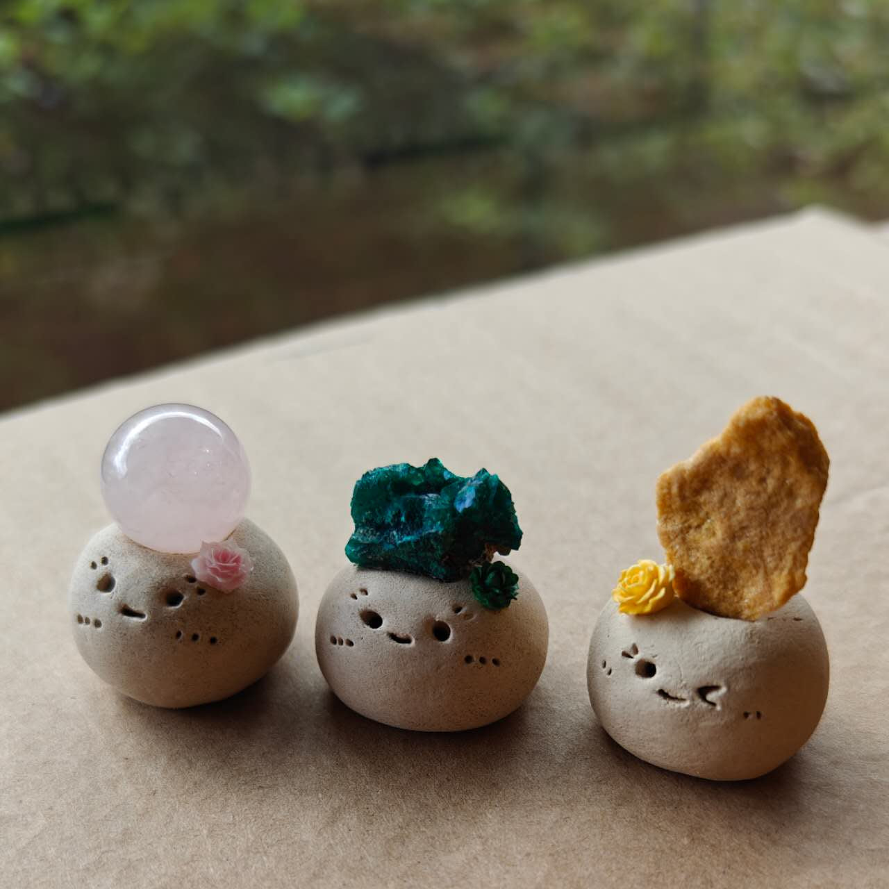 Handmade Malachite Ornament Cuties