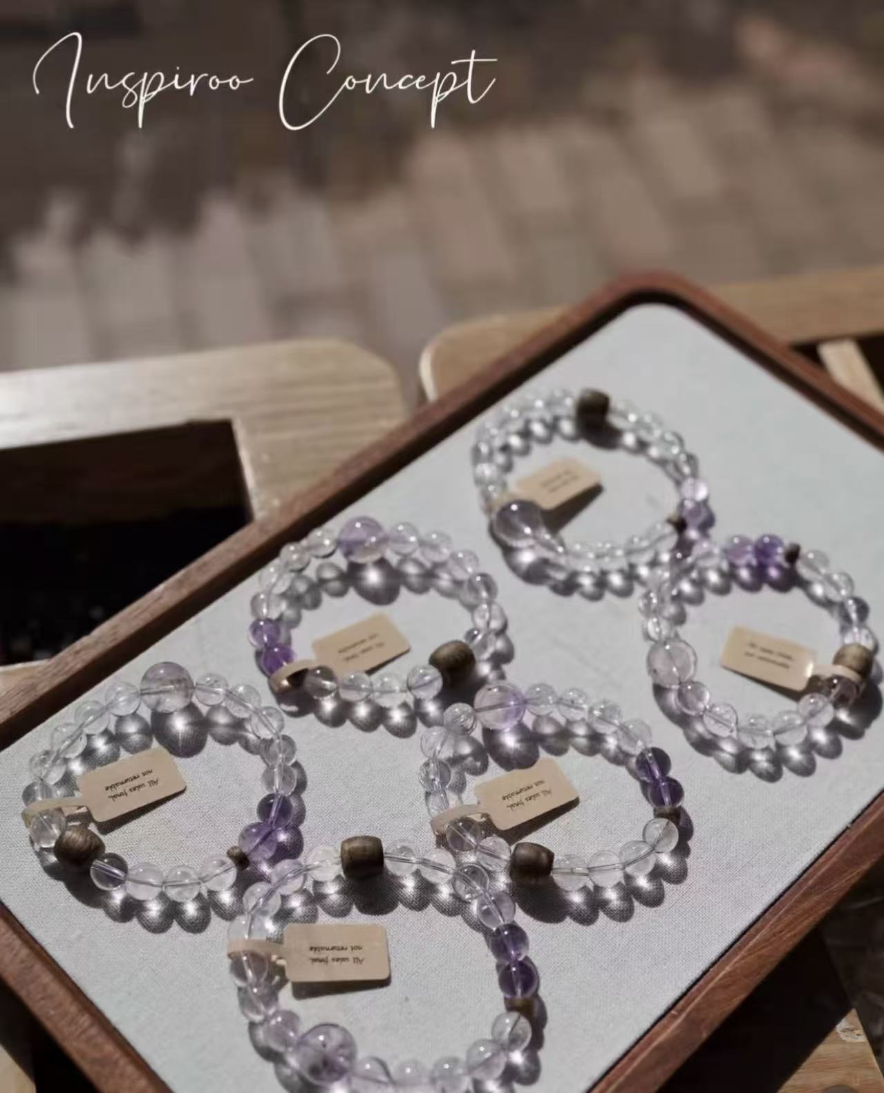 Natural Brazilian Amethyst & Agarwood Unique Design Bracelet