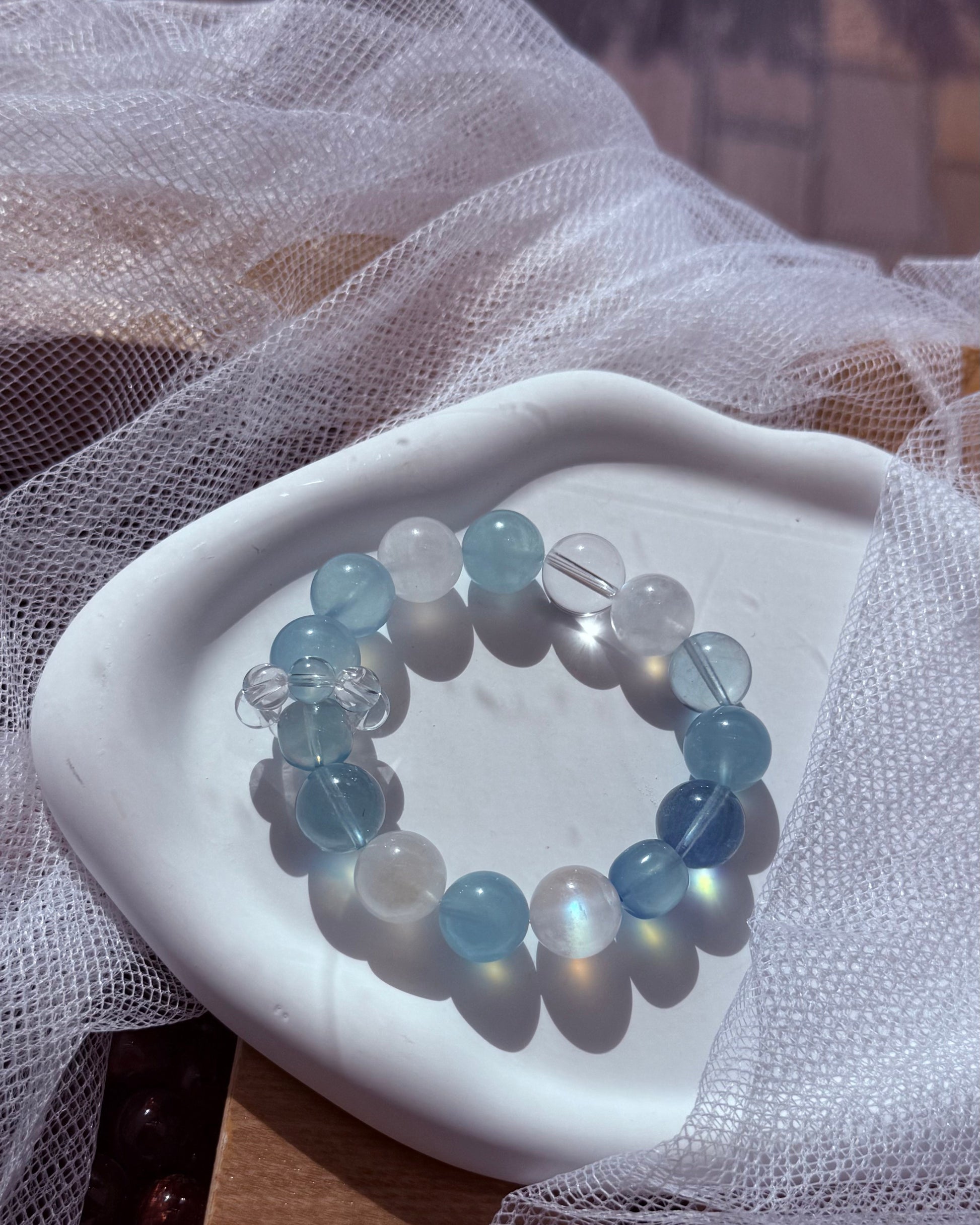 One-of-a-Kind Smoky Quartz, AA Clear Quartz & Rose Quartz Bracelet