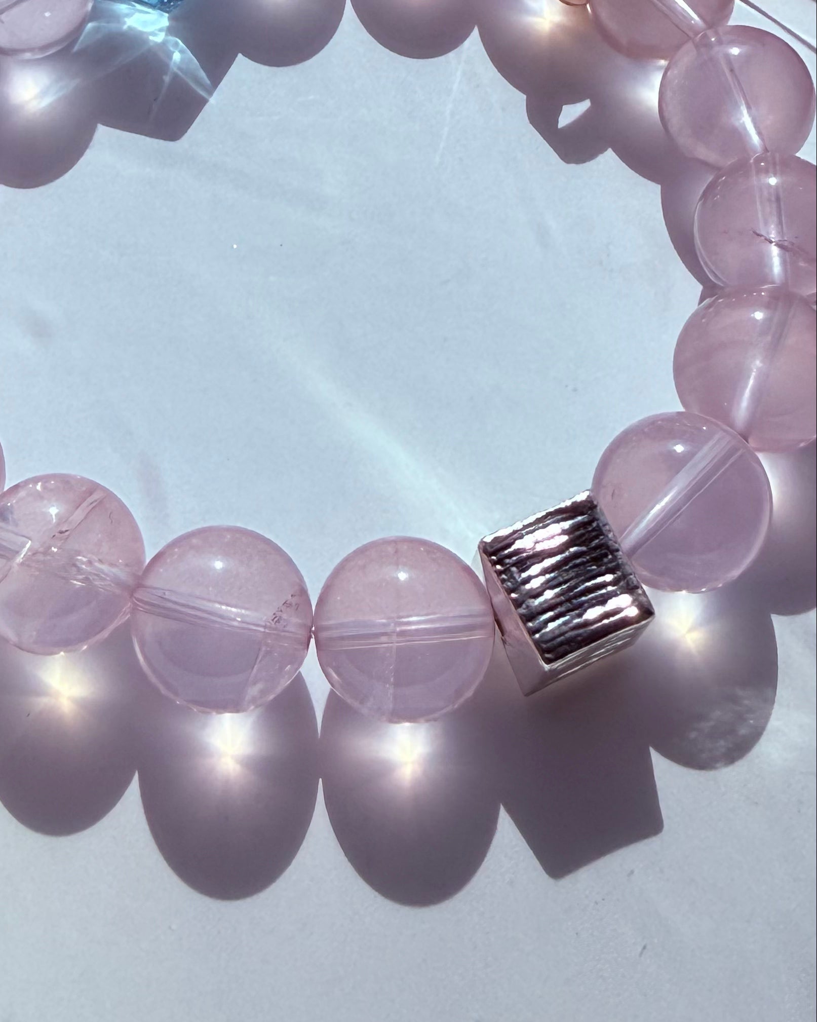 Morganite & Blue Topaz Natural Crystal Bracelet | Handmade Gemstone Jewelry